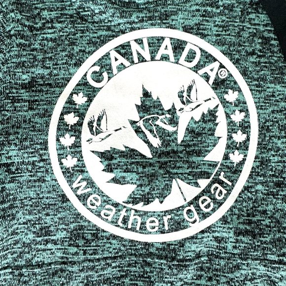 Canada Weather Gear Women M Goose Design Green Hooded Thick Heavy Sweatshirt - Picture 3 of 4